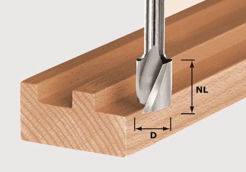 FESTOOL Spiralnutfräser HW Vollhartmell mit Grundschneide 8 mm Schaft ⌀ 4 - 10mm - Bild 1 von 1