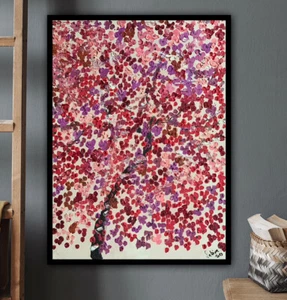 Framed Richter Style Oil Painting On deep Canvas size 56x43cm  Cherry Blossom - Picture 1 of 11