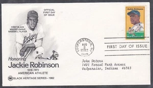 USA 1981 FIRST DAY COVER JACKIE ROBINSON BASEBALL BLACK HERITAGE SERIES + CACHET - Picture 1 of 1