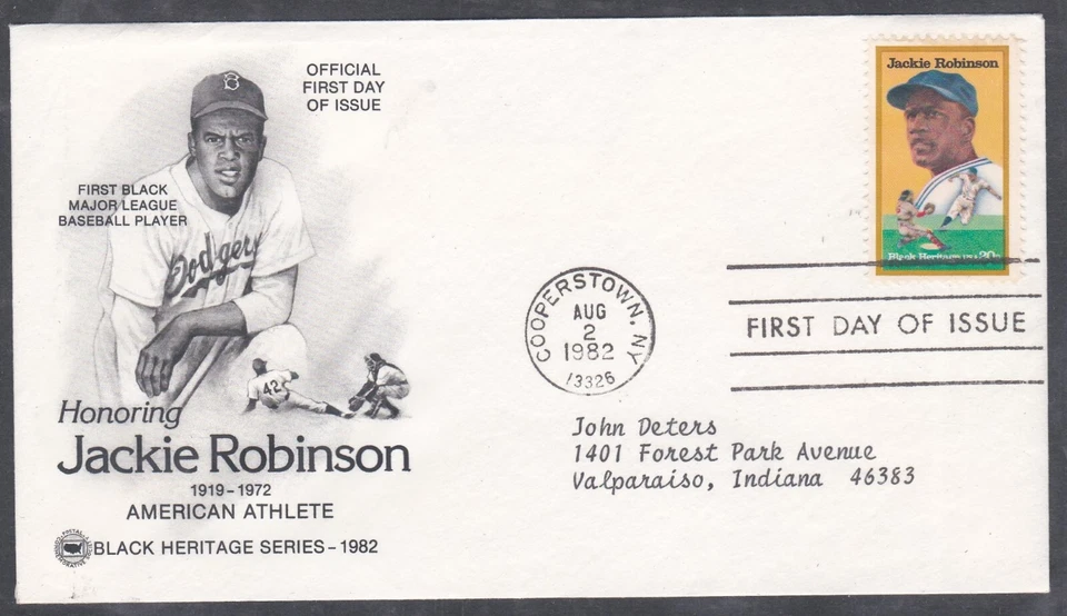 USA 1981 FIRST DAY COVER JACKIE ROBINSON BASEBALL BLACK HERITAGE SERIES + CACHET - Image 1 of 1