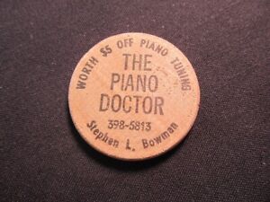 Jeton en nickel en bois The Piano Doctor - Piano Doctor pièce accordage piano 5 $ de rabais