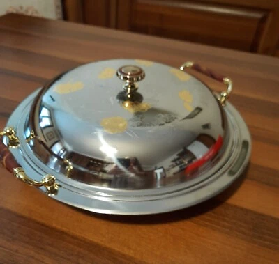 Vassoio Acciaio inox con inserti in oro 24 carati - Immagine 1 di 4