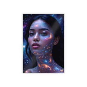 Cosmic Muse Gloss Posters - Mayan Woman Galaxy Nebula Art Print, Celestial Wall - Picture 1 of 4