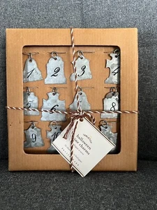 Pottery Barn 12 Halloween Wine Charms Galvanized Metal Creepy Tombstones - Picture 1 of 5