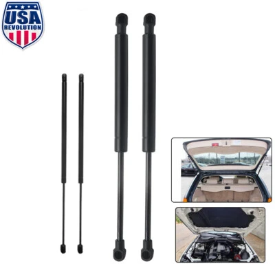 4PC For BMW 525i Base Sedan 04-06 Front Bonnet Hoods + Rear Trunks Gas Struts  - Изображение 1 из 4