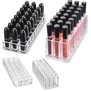 Acrylic Lipstick Organizer & Acrylic Lip Gloss Organizer Set 48 Space Refillable - Picture 1 of 9