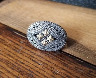 $625 Phillip Gavriel Artisan 18k Yellow Gold & Sterling Silver ring Ross Simons  - Image 1 of 4