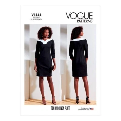 Vogue Sewing Pattern 1858, Tom, Linda Platt Dress, 8 - 16, New - Image 1 of 2