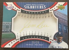 Jim RICE🔥2007 UD Sweet Spot Classic Signatures AUTO #SPS-JR 25/25 Faded HOFer