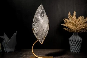 Generador de Llama de Cuarzo Transparente, Escultura de Cristal Tallado a Mano 5 Lb. - Imagen 1 de 10