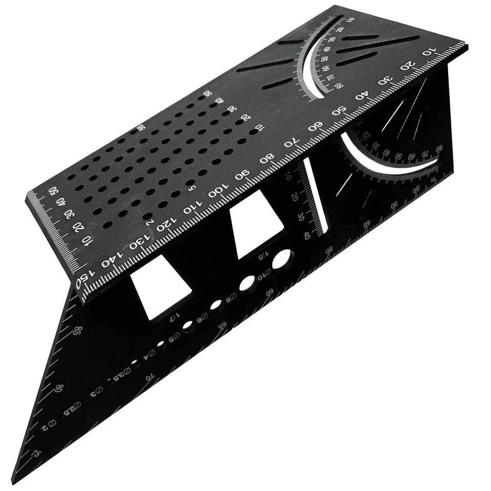 Mitre Angle Ruler 3D Aluminium Measuring Square Woodworking - Image 1 of 3