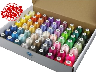 63 Colors Brother Polyester Embroidery Thread Kit 550Y for Sewing Machines - image 1 of 4