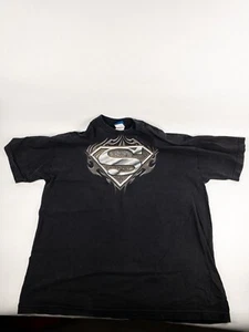 Superman Silver Flame "S" Logo T Shirt 2005 Superhero Black XL. ALSTYLE - Picture 1 of 7