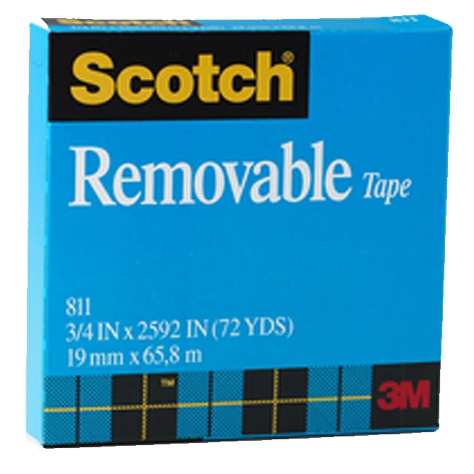 Scotch Removable Magic Tape 811 Cello Tape Roll 3M 3/4 x 2592 inch 72yd Refill - Image 1 of 3