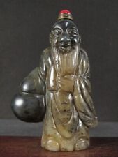 Chinese Elder Gourd Carved Natural Agate Snuff Bottle