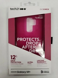 Funda protectora a cuadros Tech21 Evo para Samsung Galaxy S9+ S9 Plus púrpura fucsia - nueva - Imagen 1 de 3