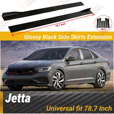Extensión faldones laterales negros brillantes labios panel basculante 78,7" para Volkswagen Jetta Foto 1 de 4