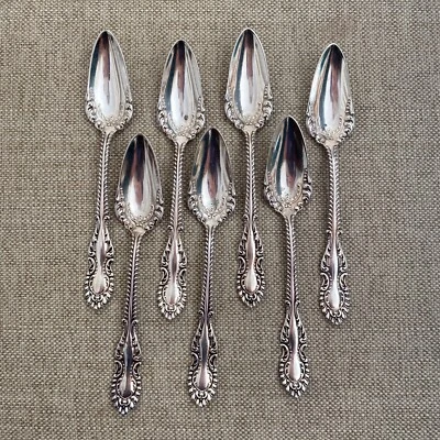 Wm A Rogers, 7 cucharaditas plateadas, Victorian Elberon, Pat. Junio 97, 6" largo Foto 1 de 4