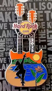 2025 HARD ROCK CAFE HONOLULU HAWAIIAN KANE HULA DANCER GUITAR LE PIN - Picture 1 of 4