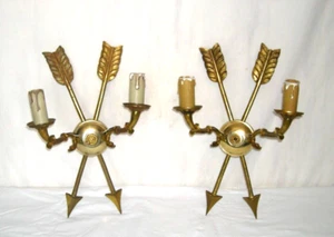 PAIRE APPLIQUE FLECHE - style EMPIRE - BRONZE - Imagen 1 de 9