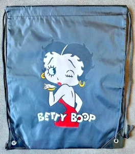 Mochila con cordón Bolso Cinch Negro Rojo Betty Boop Kiss Bolso de vacaciones RTS - Imagen 1 de 2