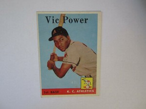 1958 Topps # 406 Vic Power Card Kansas City Athletics