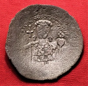 Ancient Byzantine Billon Aspron Trachy - Picture 1 of 2