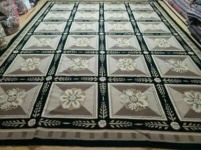 9' X 12' Handmade English Aubusson Savonnerie Design Needlepoint Wool Rug Nice - Image 1 of 4