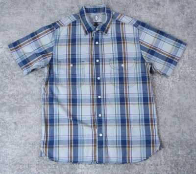 RGT Rogue Territory Shirt Mens Medium Dress Blue Solid Plaid Short Sleeve - Image 1 of 4