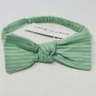 Janie and Jack Baby Girls One Size Elastic Green Striped Headband with Bow $14