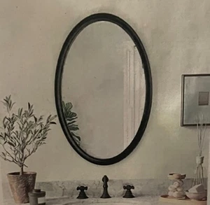 Haa Oval Wall Mirror Decorative Black 36”x24” - Picture 1 of 4