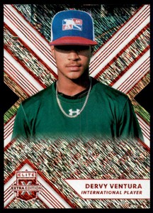 2018 Elite Extra Edition Status Die Cut Red #196 Dervy Ventura /99