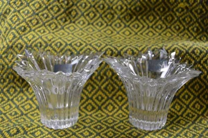 Paar Mikasa Bleikristall klare Starburst Kerzenhalter 3", Deutschland, Neu mit Etikett - Bild 1 von 4