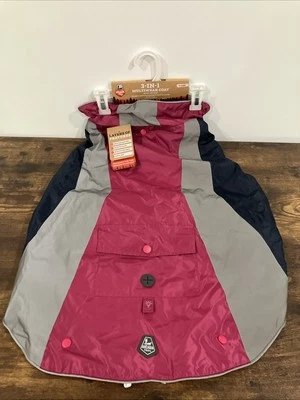 Arcadia Trail 3 in 1 Multi Wear Coat For Dogs - Size XL Pink Gray Blue - Image 1 of 4