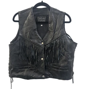 Gilet Vintage Pelle 2X Nero Pietra Italiana Design Vera Pelle Navarra Co - Foto 1 di 8