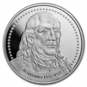 1 oz Silver Round - Founders of Liberty: Franklin | Free Speech - Picture 1 of 3
