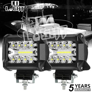 2 PIEZAS 200W 4" PULGADAS LED Esparcidor Marino Cubierta/Mástil Luces de Trabajo para Barco Luz de Inundación - Imagen 1 de 13