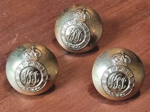 3 x British Army WW1 WW2 Shropshire Light Infantry KC Gilt BUTTONS 25mm - Picture 1 of 3