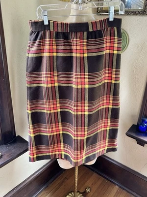 Vintage 60’s Plaid Pencil Skirt Great Colors Handmade - Image 1 of 4