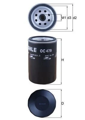 MAHLE OC479 OIL FILTER - Image 1 of 2