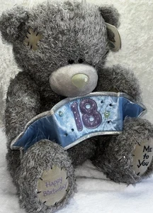 Large Me To You Tatty Teddy Blue Nose Bear Birthday Holding 18 Banner- With Tag - Picture 1 of 9