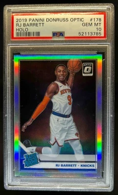 2019-20 Donruss Optic RJ Barrett Holo Rookie RC #178 Knicks PSA 10 - Image 1 of 2