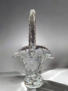 1894 - 1955 Duncan Miller geätztes florales Glas Braut Hochzeit Korb - Bild 1 von 12