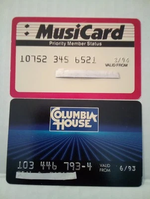 Lote de 2 tarjetas de membresía vintage de Columbia House 1993 y 1994 Foto 1 de 2