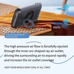 AI Portable Rechargeable Waist Fan with LED Display and 100 Speeds for Outdoors - Bild 1 von 13