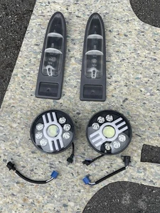 Trabant P601 Pair Of Rear Clear Lights Inc Surrounds & LED Front Headlights - Picture 1 of 14