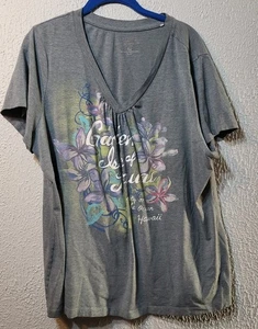 Sonoma Everyday Tee 2x Gray V Neck Short Sleeve Shirt - Picture 1 of 5