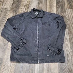 Stussy Giacca da Lavoro Skate Cotone Zip Up Uomo Taglia Media Nero (Distressed) - Foto 1 di 16