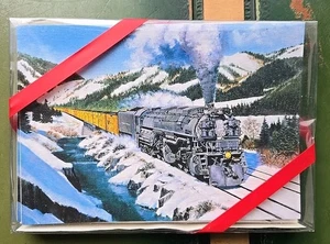 Vintage Leanin' Tree Fine Art Weihnachtskarten 12 Stück Zug verschneite Feiertage Winter - Bild 1 von 5