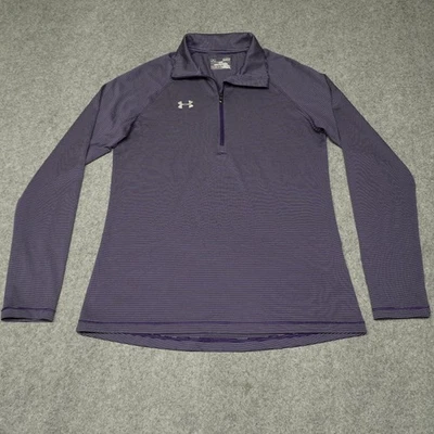 Blusa feminina Under Armour roxa pequena HeatGear caimento solto - Imagem 1 de 4